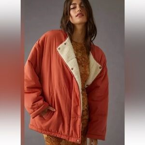 Anthropologie /Wrangler Orange Jacket with Cream Lining